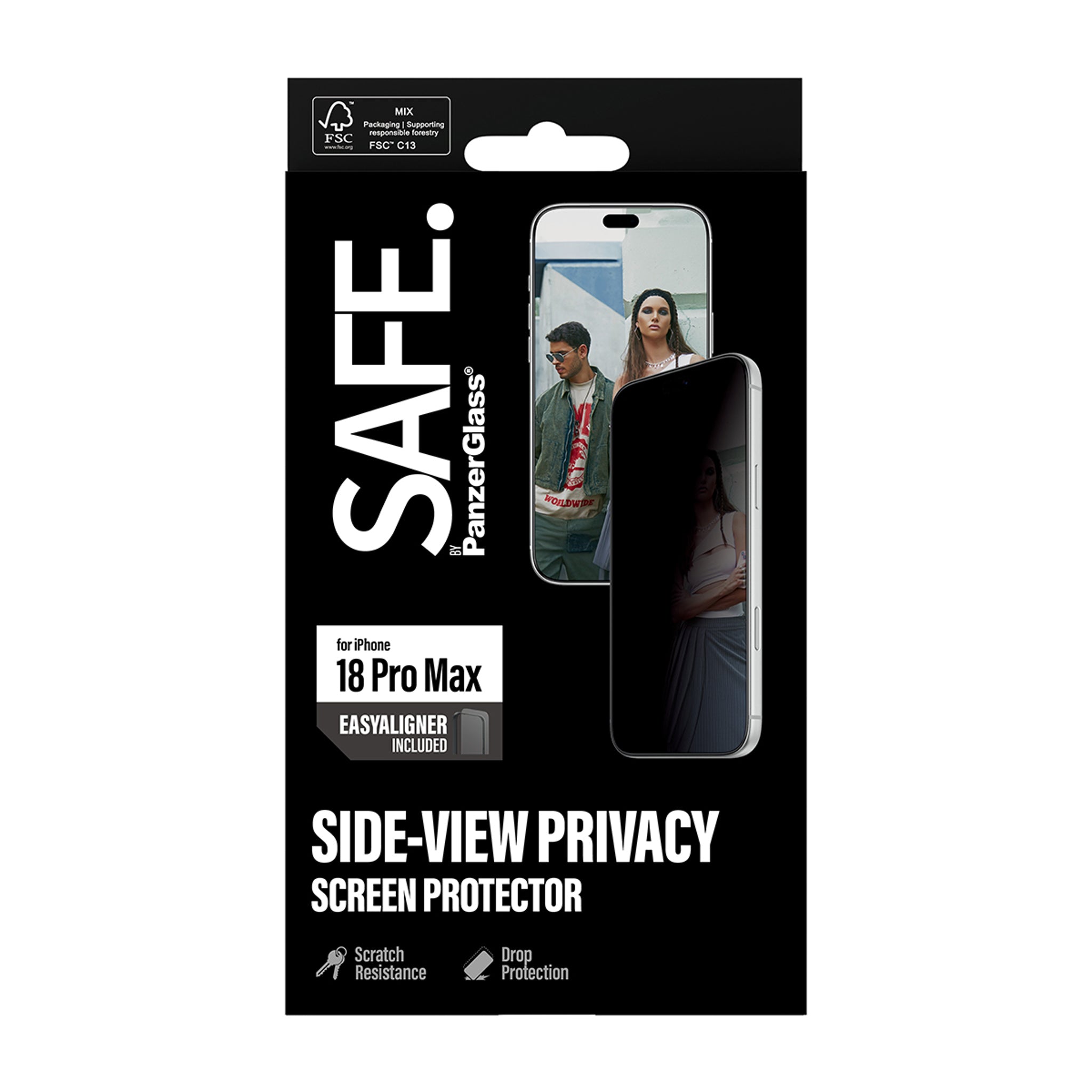 SAFE. by PanzerGlass® Privacy Screen Protector iPhone 18 Pro Max | Ultra-Wide Fit m. EasyAligner